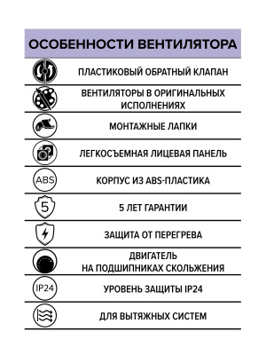 Вентилятор накладной WAVE D120 обр.клапан Gray ERA